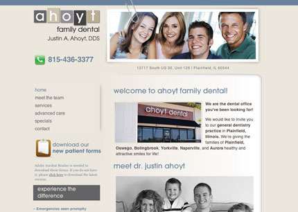 Ahoyt Family Dental Website